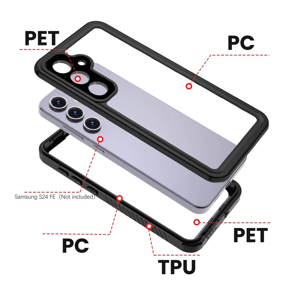 REDPEPPER FS Series For Samsung Galaxy S24 FE Case IP68 Waterproof Clear Back Panel Phone Cover - 7