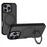 GW20 For iPhone 16 Pro Case Compatible with MagSafe Skin-Touch TPU+PC Kickstand Phone Cover - Black - 1