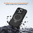 GW20 For iPhone 16 Pro Case Compatible with MagSafe Skin-Touch TPU+PC Kickstand Phone Cover - Black - 4