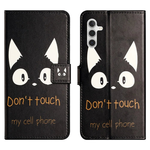 For Samsung Galaxy A56 5G / A36 5G Case Pattern Print PU Leather Wallet Phone Cover - Cat Ears - 1