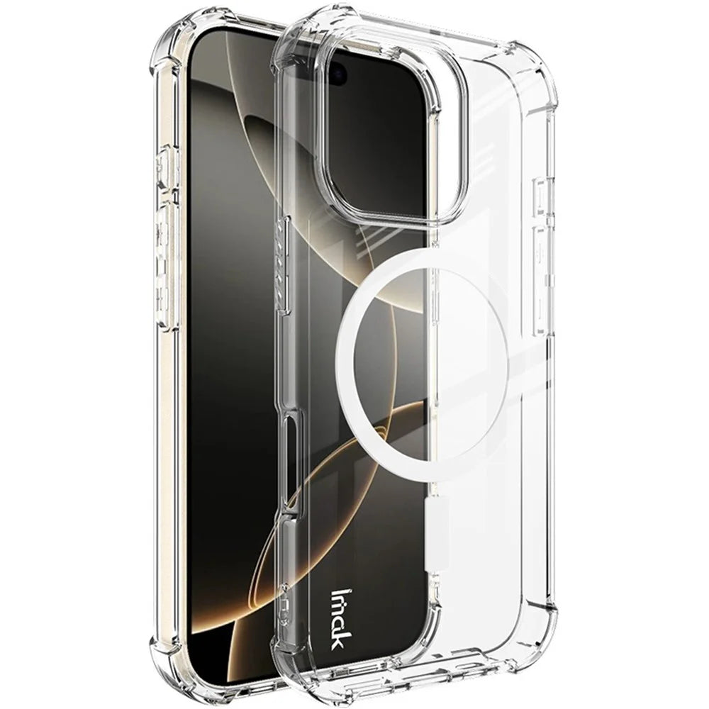 IMAK For iPhone 16 Pro Clear Case Compatible with MagSafe Shockproof PC+TPU Phone Cover - 1