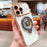 For iPhone 16 Pro Max Case Electroplating Gyro Design Kickstand Soft TPU Phone Cover - Ivory White - 2