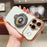 For iPhone 16 Pro Max Case Electroplating Gyro Design Kickstand Soft TPU Phone Cover - Ivory White - 3