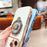 For iPhone 16 Pro Max Case Electroplating Gyro Design Kickstand Soft TPU Phone Cover - Ivory White - 5