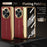 For OnePlus Open Case PU Leather+PC Electroplating Phone Cover with Tempered Glass Screen Film - Red - 3