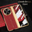 For OnePlus Open Case PU Leather+PC Electroplating Phone Cover with Tempered Glass Screen Film - Red - 4