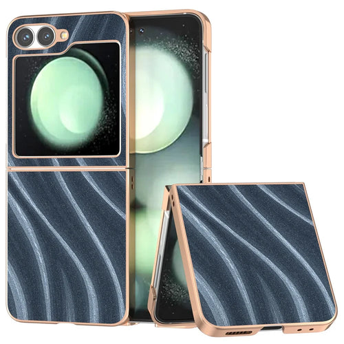 For Samsung Galaxy Z Flip7 FE 5G / Z Flip6 5G Case Electroplating Phone Cover Milky Way Pattern PU+TPU Protective Case - Blue - 1