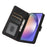 For Samsung Galaxy S25+ Case PU Leather Phone Cover with Wallet Stand View - Black - 2