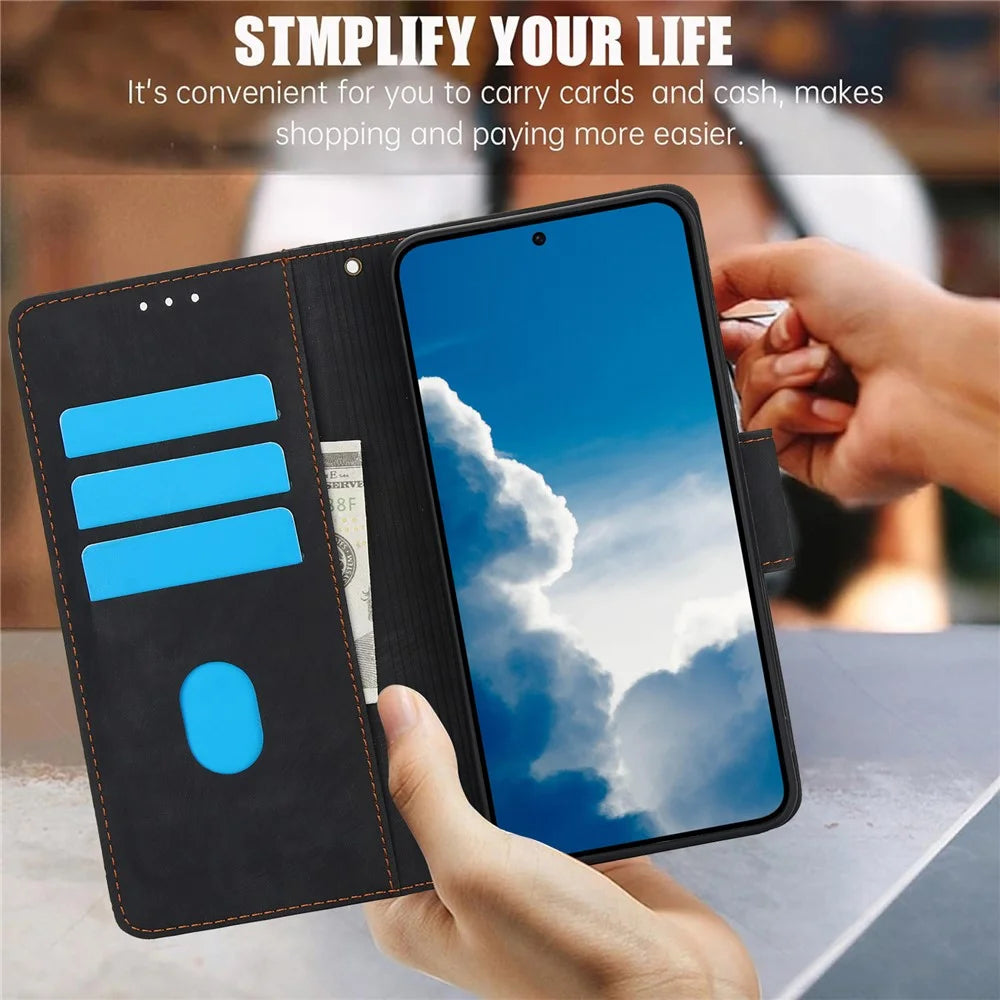 SY-001 For Samsung Galaxy S25 Case Flower Butterfly Leather Wallet Phone Cover with Hand Strap - Black - 6