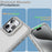 For iPhone 15 Pro Max Case with Lens Cover Kickstand Skin-Touch PC+TPU Phone Back Cover - Grey - 5