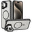 For iPhone 16 Plus Case Compatible with MagSafe Lens Cover Kickstand Matte Back Cover - Black - 1