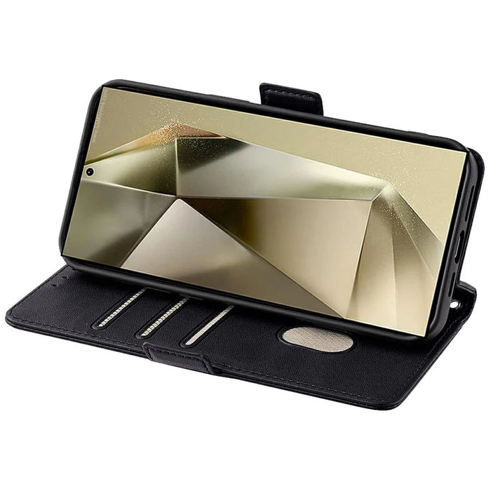 For OnePlus Ace 3 5G  /  12R 5G Leather Wallet Case RFID Blocking Stand Cover with Hand Strap - Black - 3
