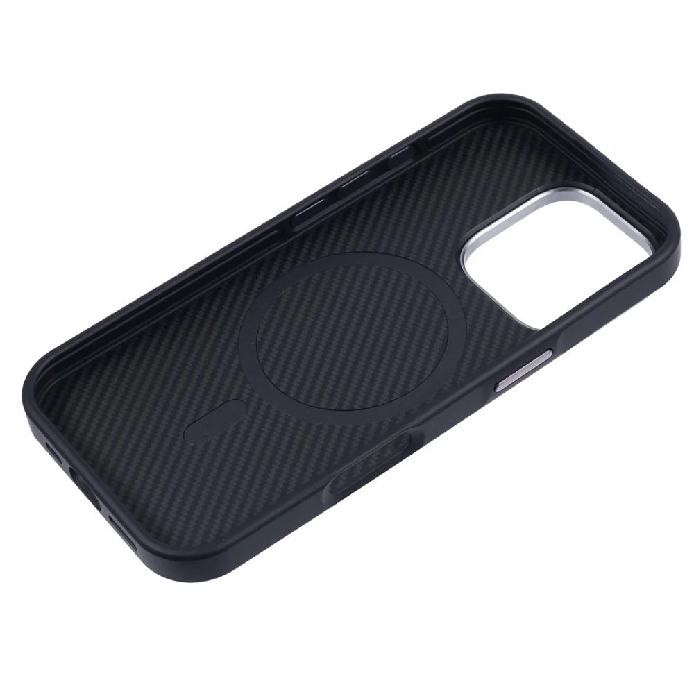 JAUCASE For iPhone 16 Pro Case PC+TPU Textured Phone Cover Compatible with MagSafe - Grey - 5