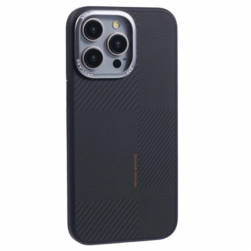 JAUCASE For iPhone 15 Pro Max Case PC+TPU Textured Phone Cover Compatible with MagSafe - Grey - 1