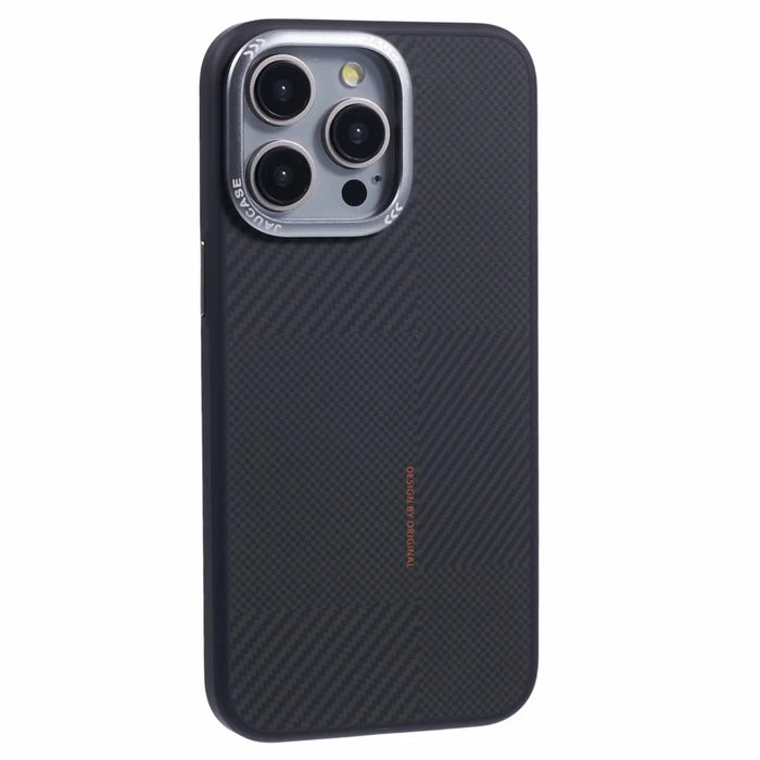 JAUCASE For iPhone 15 Pro Max Case PC+TPU Textured Phone Cover Compatible with MagSafe - Grey - 1