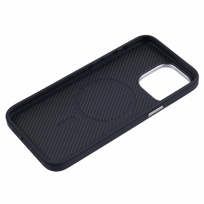 JAUCASE For iPhone 15 Pro Max Case PC+TPU Textured Phone Cover Compatible with MagSafe - Grey - 5