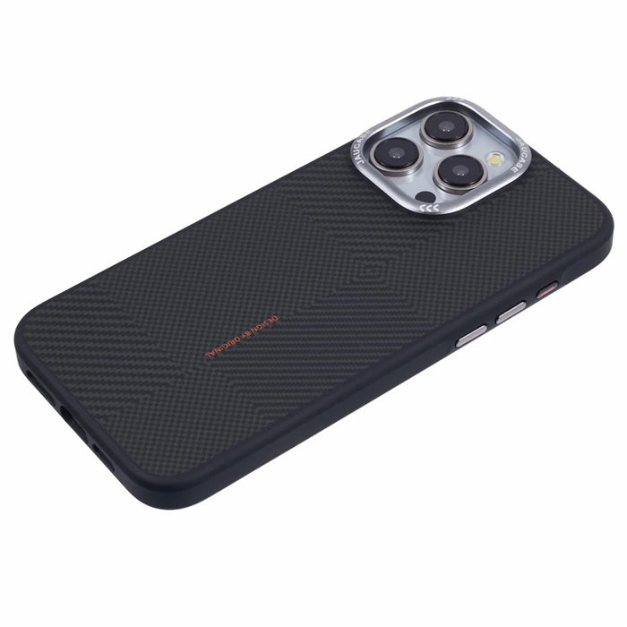 JAUCASE For iPhone 15 Pro Max Case PC+TPU Textured Phone Cover Compatible with MagSafe - Grey - 6