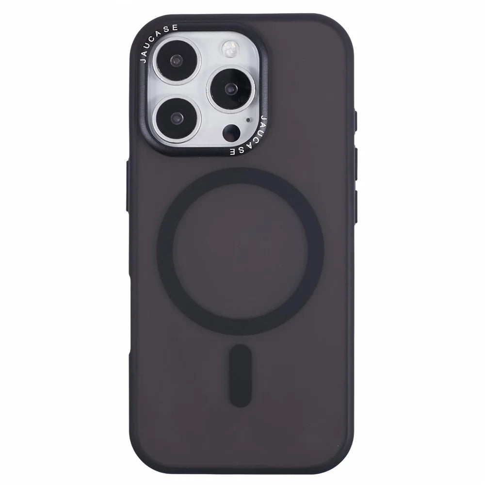 JAUCASE For iPhone 16 Pro Magnetic Case PC+TPU Cover Compatible with MagSafe - Black - 3