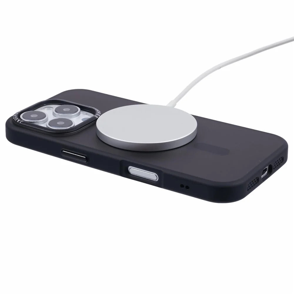 JAUCASE For iPhone 16 Pro Magnetic Case PC+TPU Cover Compatible with MagSafe - Black - 4