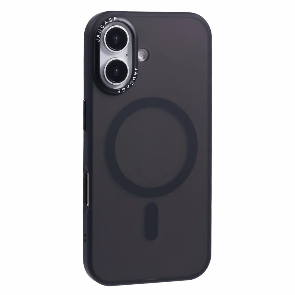 JAUCASE For iPhone 16 Magnetic Case PC+TPU Cover Compatible with MagSafe - Black - 1