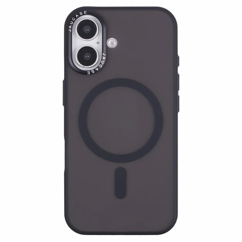 JAUCASE For iPhone 16 Magnetic Case PC+TPU Cover Compatible with MagSafe - Black - 3