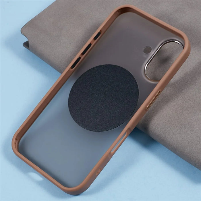JAUCASE For iPhone 16 Case Rotary Kickstand PC+TPU Phone Cover Compatible with MagSafe - Gold - 7