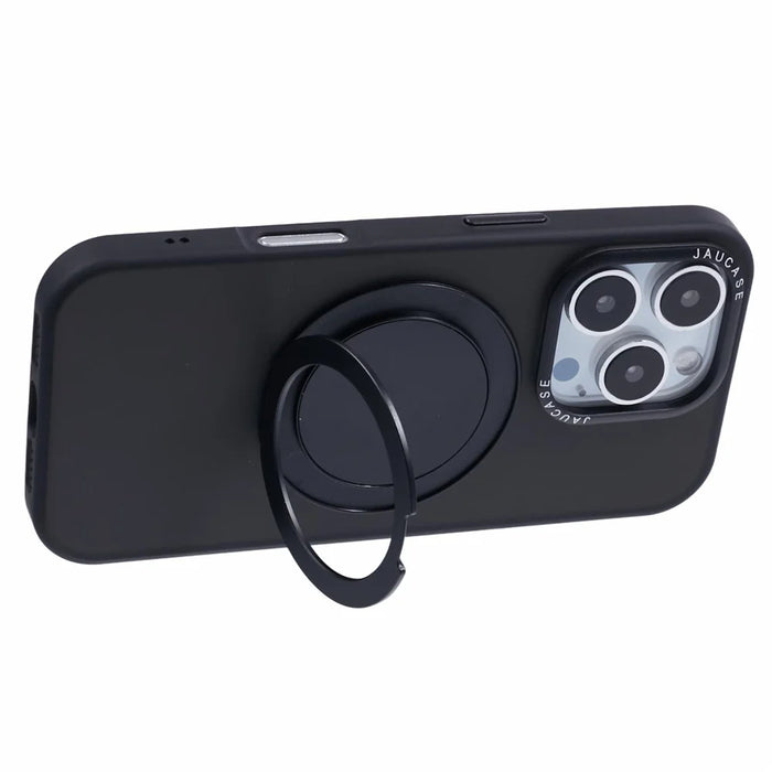JAUCASE For iPhone 16 Pro Case Rotary Kickstand PC+TPU Phone Cover Compatible with MagSafe - Black - 4