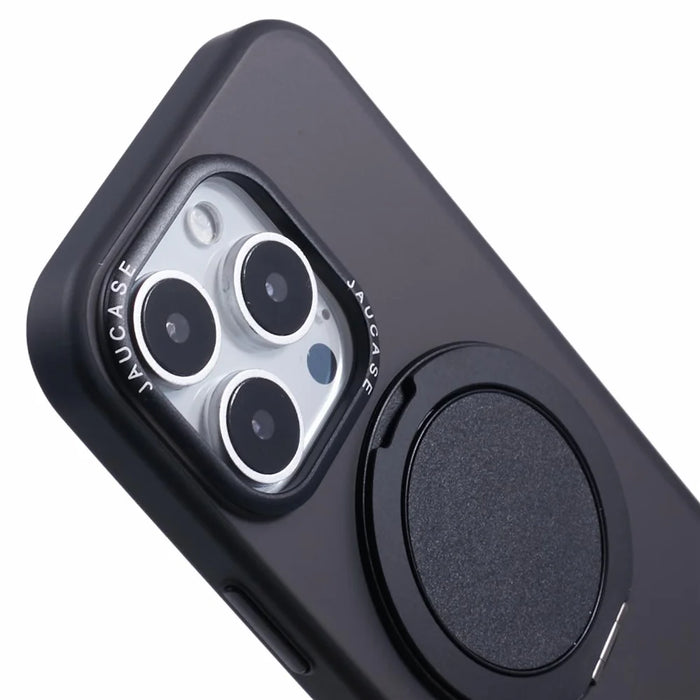 JAUCASE For iPhone 16 Pro Case Rotary Kickstand PC+TPU Phone Cover Compatible with MagSafe - Black - 6