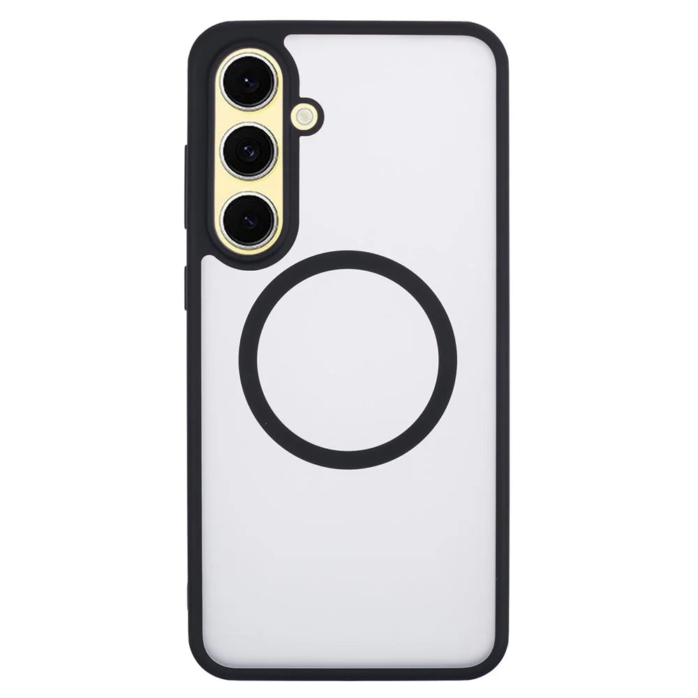 X-LEVEL For Samsung Galaxy S24 FE Magnetic Case PC+TPU Matte Anti-Drop Cell Phone Cover - Black - 1