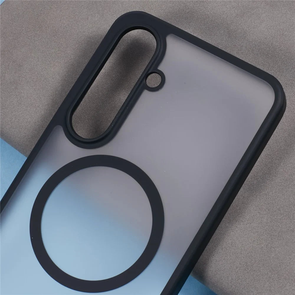 X-LEVEL For Samsung Galaxy S24 FE Magnetic Case PC+TPU Matte Anti-Drop Cell Phone Cover - Black - 5