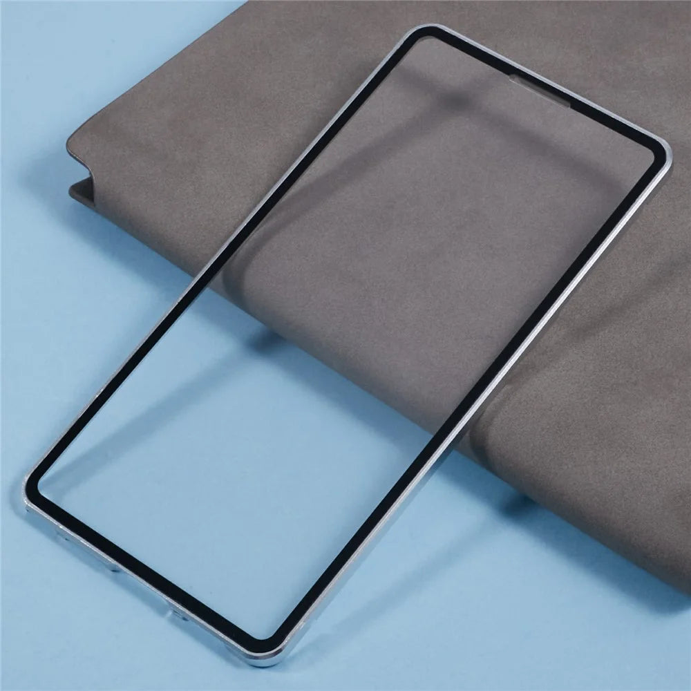 For Samsung Galaxy S25 Ultra Full Body Case Magnetic Tempered Glass Double-Sided Phone Case - Silver - 6