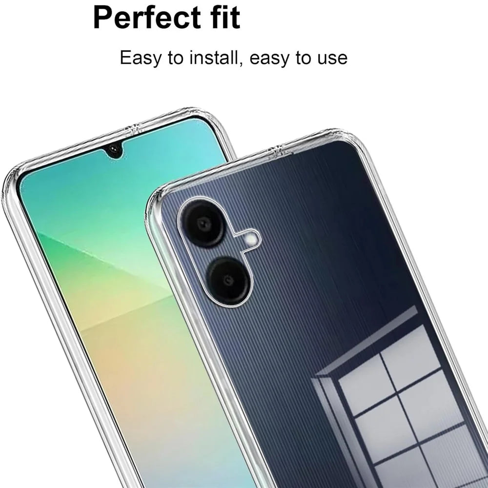 For Samsung Galaxy A06 4G Case TPU Clear Phone Cover + 3PCS Tempered Glass Screen Film 2.5D Arc Edge - 5
