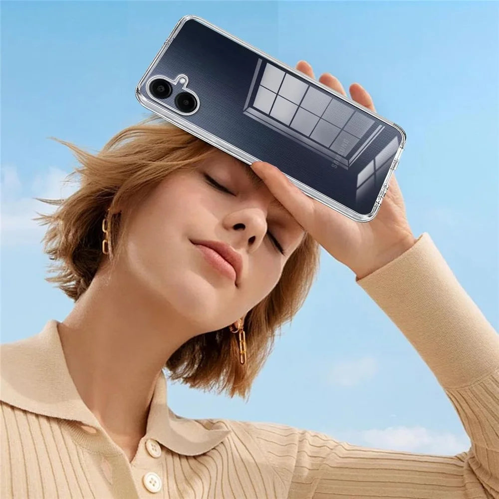 For Samsung Galaxy A06 4G Case TPU Clear Phone Cover + 3PCS Tempered Glass Screen Film 2.5D Arc Edge - 7