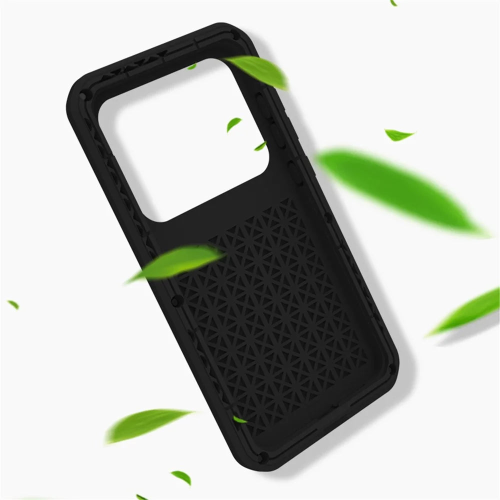 LOVE MEI For Samsung Galaxy S24 FE Case with Tempered Glass Film Metal+Silicone Phone Cover - Black - 2