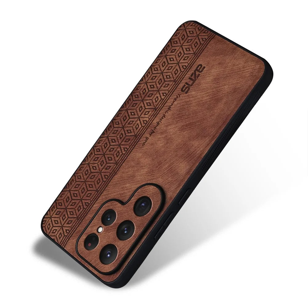 AZNS For Samsung Galaxy S25 Ultra Case Protective PU Leather Covered TPU Phone Shell - Brown - 2