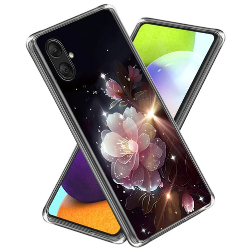 For Samsung Galaxy A06 4G Case Pattern Printed Shockproof TPU Phone Cover - Pink Flower - 1