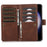 For Samsung Galaxy S25+ Case Split Leather Magnetic Wallet Phone Protector with Wrist Strap - Coffee - 3
