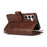 For Samsung Galaxy S25+ Case Split Leather Magnetic Wallet Phone Protector with Wrist Strap - Coffee - 5