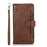 For Samsung Galaxy S25+ Case Split Leather Magnetic Wallet Phone Protector with Wrist Strap - Coffee - 6