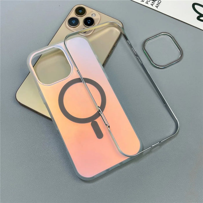 For iPhone 16 Pro Case Compatible with MagSafe Aurora Design TPU+PC Phone Cover - Black - 2
