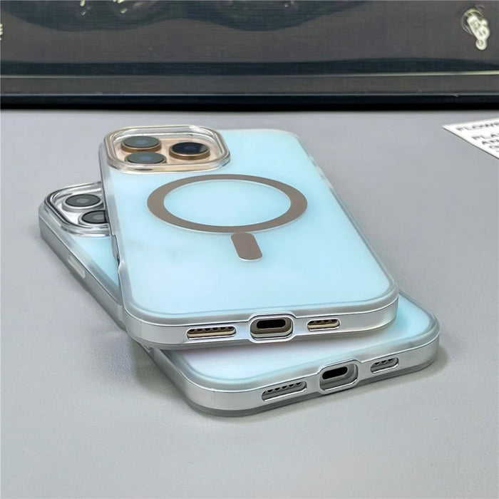 For iPhone 16 Pro Case Compatible with MagSafe Aurora Design TPU+PC Phone Cover - Black - 5