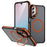 For Samsung Galaxy A16 5G Case with Lens Kickstand Matte Back Cover Magnetic Case - Orange - 1