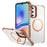 For Samsung Galaxy S24 FE Clear Phone Case with Lens Kickstand Cover Magnetic Case - Orange - 1