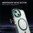 For iPhone 14 / 13 Clear Phone Case with Lens Kickstand Cover Compatible with MagSafe - Green - 5