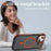For iPhone 14 / 13 Case with Lens Kickstand Matte Back Cover Compatible with MagSafe - Orange - 2