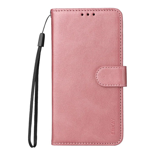 ENKAY For Samsung Galaxy S24 / Galaxy S25 PU Leather Wallet Case  HAT PRINCE Phone Stand Cover with Tempered Glass - Pink - 2