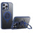 For iPhone 15 Pro Case Compatible with MagSafe Kickstand Matte PC+TPU Phone Cover with Silicone Ring - Blue - 1
