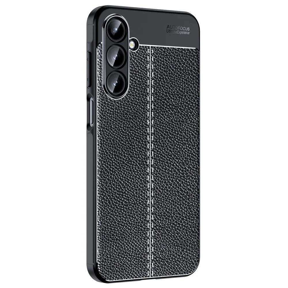 For Samsung Galaxy A16 5G / 4G Case Litchi Texture TPU Flexible Phone Cover, Black - 1