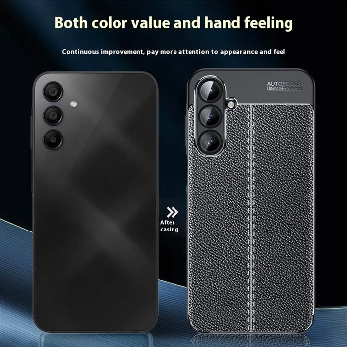 For Samsung Galaxy A16 5G / 4G Case Litchi Texture TPU Flexible Phone Cover, Black - 4