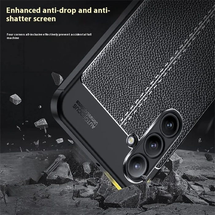 For Samsung Galaxy A16 5G / 4G Case Litchi Texture TPU Flexible Phone Cover, Black - 5